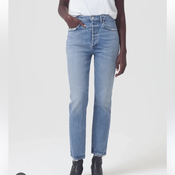 Agolde Denim - Agolde Riley High Rise Straight Crop in Cove 26